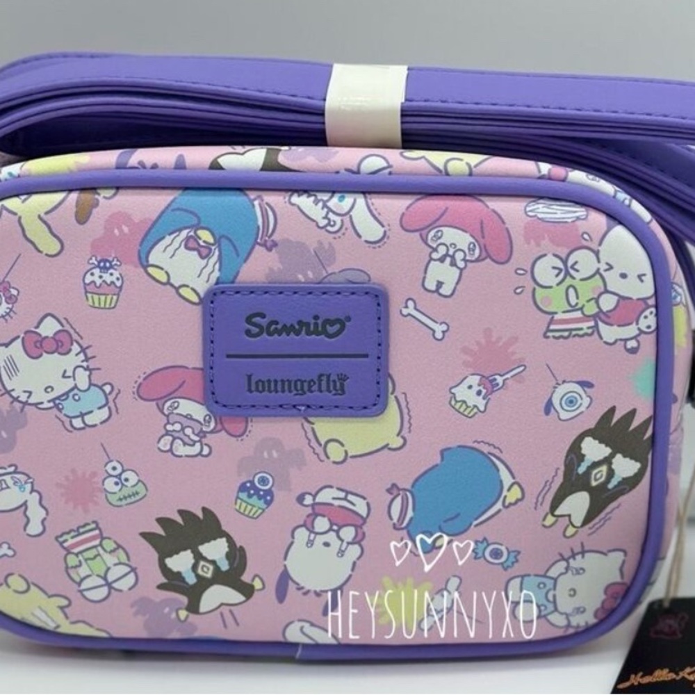 Loungefly Purple and Pink Crossbody Bag